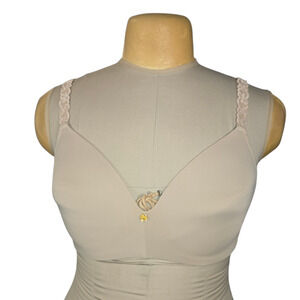 Natori Women's 34DD Beige Lace Padded‎ Pure Luxe Wireless T-Shirt Bra Feminine